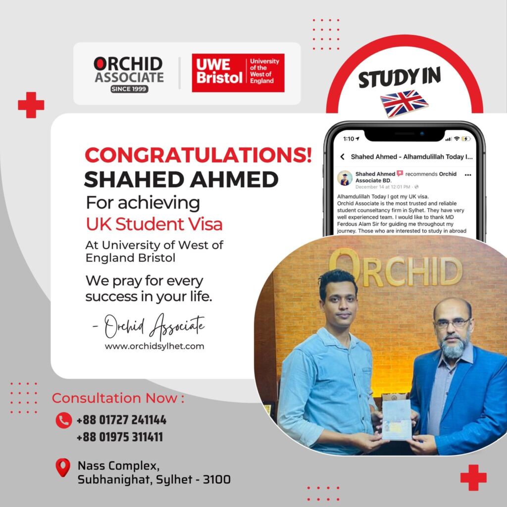 Shahed Ahmed’s UK Student Visa Approved