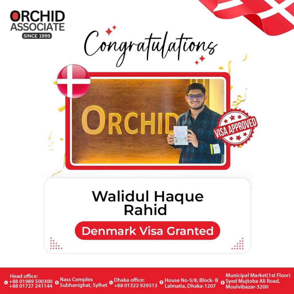 Walidul Haque Rahid’s Denmark Visa Granted