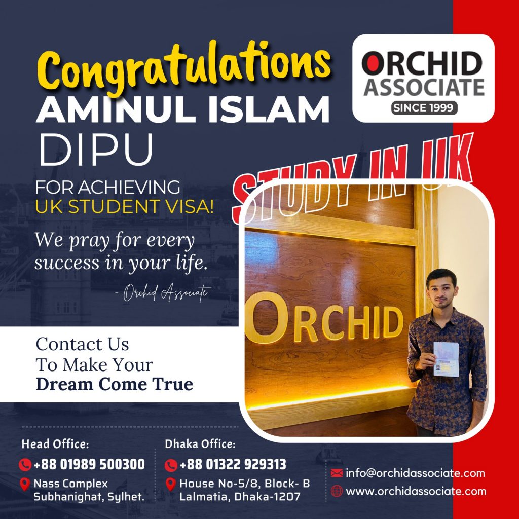 Aminul Islam Dipu’s UK Student Visa Approved