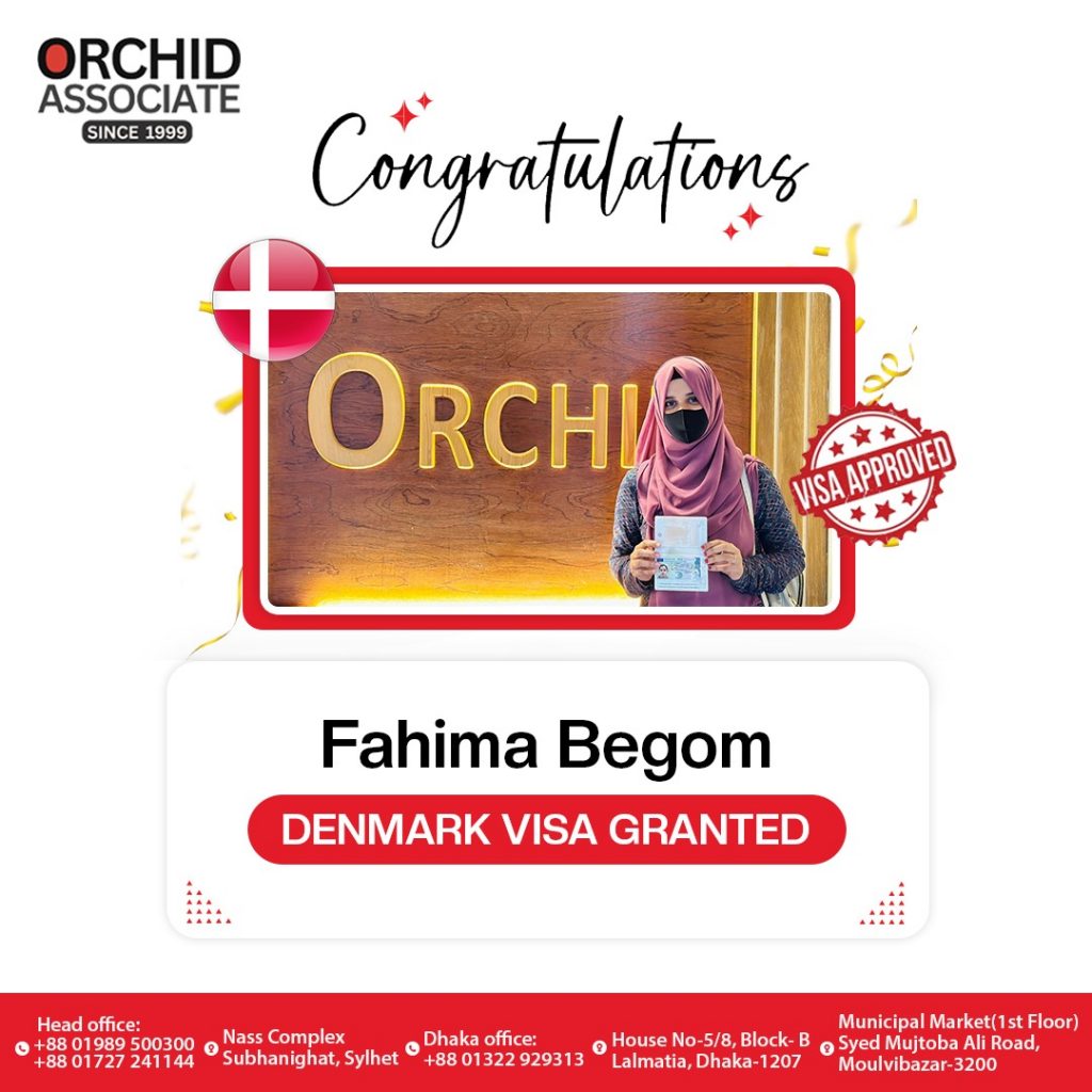 Fahima Begom’s Denmark Visa Granted